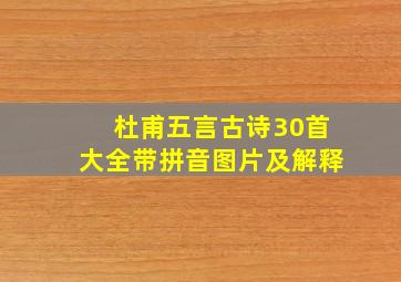 杜甫五言古诗30首大全带拼音图片及解释