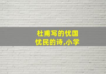 杜甫写的忧国忧民的诗,小学