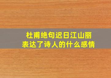 杜甫绝句迟日江山丽表达了诗人的什么感情