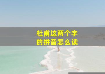 杜甫这两个字的拼音怎么读