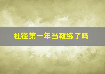 杜锋第一年当教练了吗