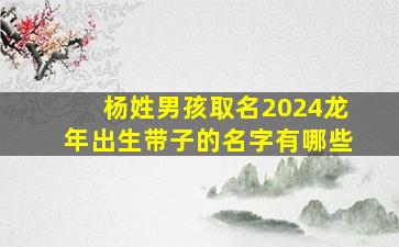 杨姓男孩取名2024龙年出生带子的名字有哪些