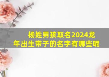 杨姓男孩取名2024龙年出生带子的名字有哪些呢