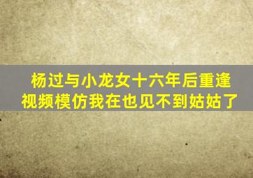 杨过与小龙女十六年后重逢视频模仿我在也见不到姑姑了