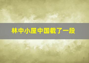 林中小屋中国截了一段