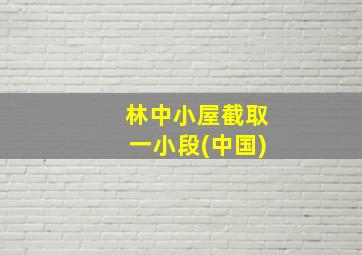 林中小屋截取一小段(中国)