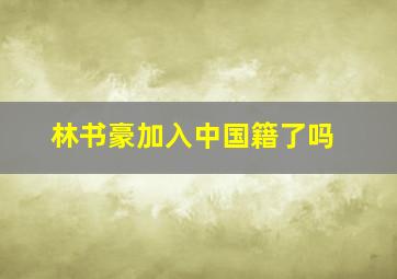 林书豪加入中国籍了吗