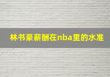 林书豪薪酬在nba里的水准