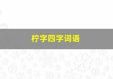 柠字四字词语