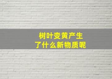 树叶变黄产生了什么新物质呢