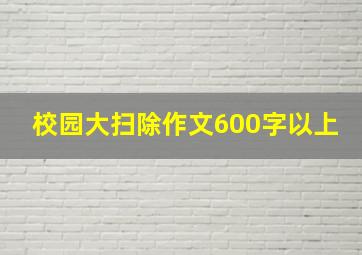 校园大扫除作文600字以上