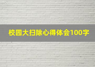 校园大扫除心得体会100字