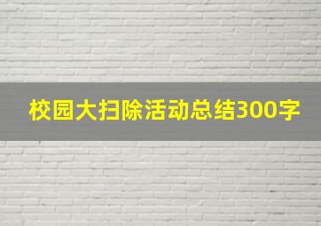 校园大扫除活动总结300字