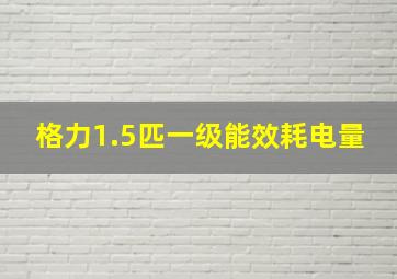 格力1.5匹一级能效耗电量