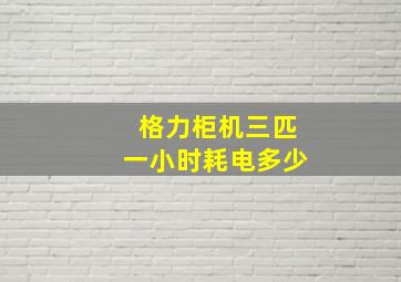 格力柜机三匹一小时耗电多少