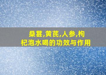 桑葚,黄芪,人参,枸杞泡水喝的功效与作用