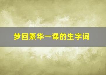 梦回繁华一课的生字词