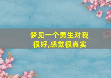 梦见一个男生对我很好,感觉很真实