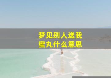 梦见别人送我蜜丸什么意思