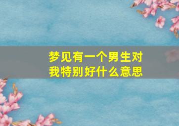 梦见有一个男生对我特别好什么意思