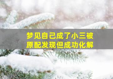 梦见自己成了小三被原配发现但成功化解