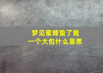 梦见蜜蜂蛰了我一个大包什么意思