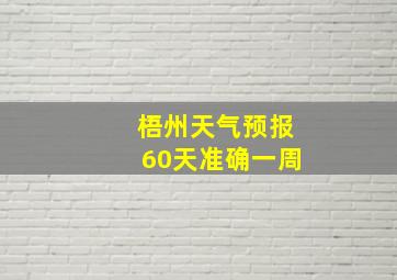 梧州天气预报60天准确一周