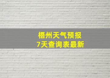 梧州天气预报7天查询表最新