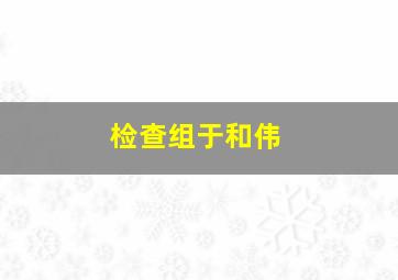 检查组于和伟