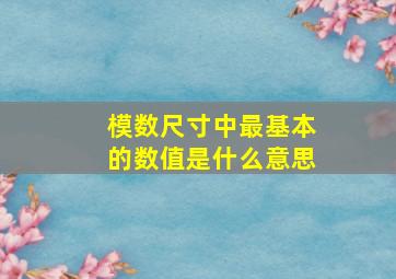 模数尺寸中最基本的数值是什么意思