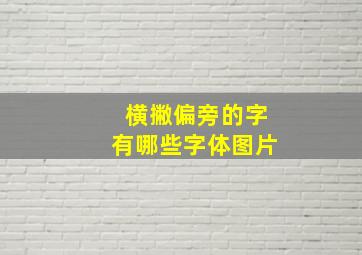 横撇偏旁的字有哪些字体图片