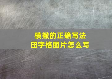 横撇的正确写法田字格图片怎么写