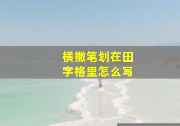 横撇笔划在田字格里怎么写