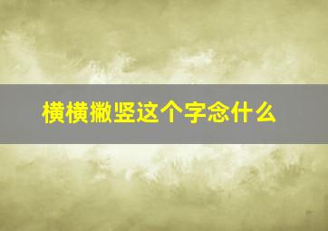 横横撇竖这个字念什么