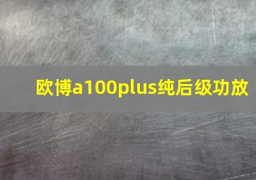 欧博a100plus纯后级功放