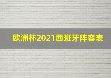 欧洲杯2021西班牙阵容表