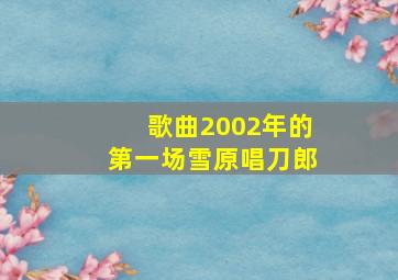 歌曲2002年的第一场雪原唱刀郎