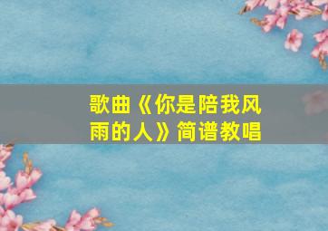 歌曲《你是陪我风雨的人》简谱教唱