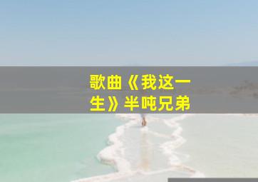 歌曲《我这一生》半吨兄弟