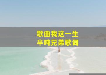 歌曲我这一生半吨兄弟歌词