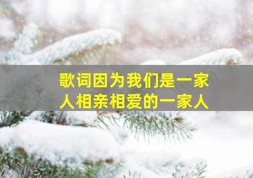 歌词因为我们是一家人相亲相爱的一家人