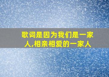 歌词是因为我们是一家人,相亲相爱的一家人