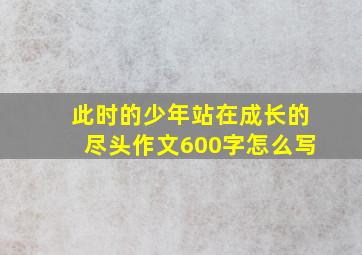 此时的少年站在成长的尽头作文600字怎么写