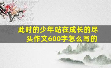 此时的少年站在成长的尽头作文600字怎么写的