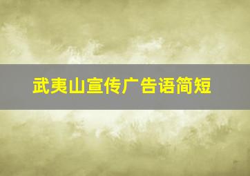 武夷山宣传广告语简短