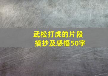 武松打虎的片段摘抄及感悟50字