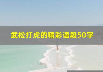 武松打虎的精彩语段50字