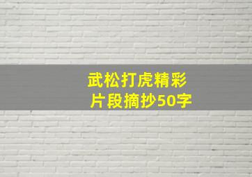 武松打虎精彩片段摘抄50字