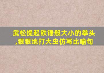 武松提起铁锤般大小的拳头,狠狠地打大虫仿写比喻句