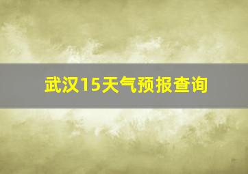 武汉15天气预报查询